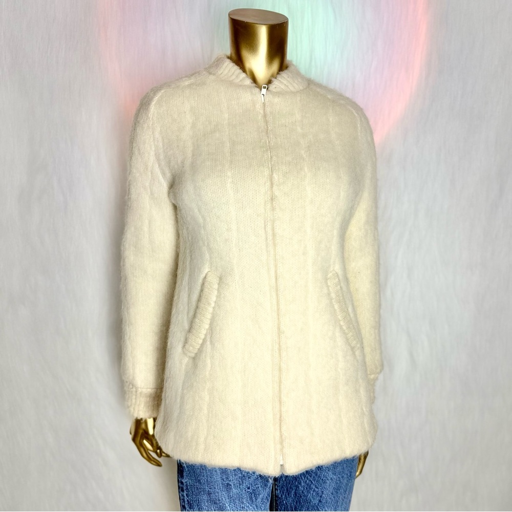 Vintage Tundra Women 1970 X-Small Cream Teddy 100% Canadian Wool Vintage Jacket